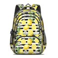 thumbnail image 2 of Lemon and Daisy Black Pattern Cute School Backpack Bag with Padded Back and Adjustable Shoulder Straps 16.9 X 12.6 X 5.9 Inches, 2 of 5