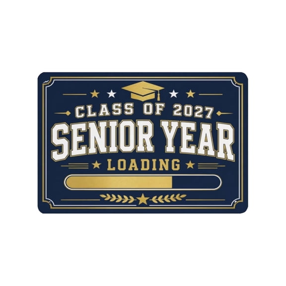 Assorted Class of 2027 Senior‑Year Metal Tin Sign, Vintage Graduation Wall‑Art Decor, High‑School Senior Photoshoot Prop, Indoor Room Decor & Grad Keepsake Gift