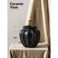 thumbnail image 6 of LE TAUCI 9.3 Inch Donut Vase, Black Ceramic Hollow Flower Vase with Bronze Speckle, Modern Decorative Vase for Living Room, Entry Table, Shelf, Mantel, Nordic Home Decor, 6 of 9