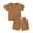 Brown, variant on Musuos Toddler Baby Summer Clothes 6 12 18 24M 3T Solid Color Short Sleeve Round Neck T-Shirt with Shorts 2Pcs Outfit