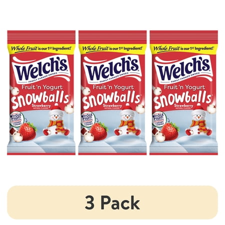 (3 pack) Welch's Fruit 'n Yogurt Strawberry Snowballs, 1.5oz Bag