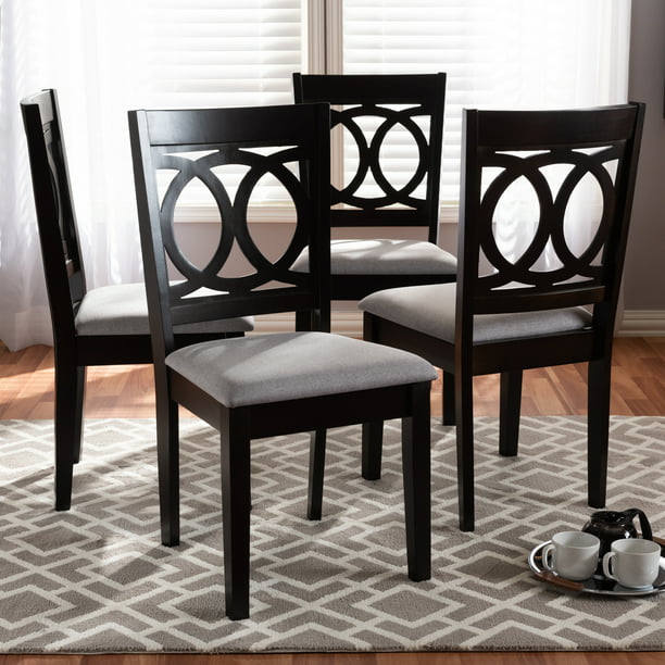Baxton Studio Lenoir Dining Chair Set, Espresso Dining Chairs Set Of 4