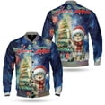 thumbnail image 3 of Merry Christmas and Happy New Year Santa Scottish Fold Holiday Xmas Winter All Over Print 3D Baseball Jacket Cat Lover Kitten Owner Gifts Bomber Jacket Softball - 00024, 3 of 6