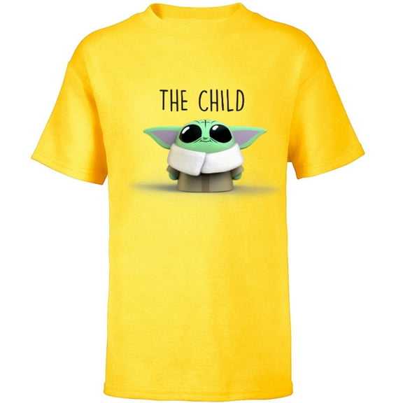 Star Wars The Mandalorian The Child Emoticon - Short Sleeve T-Shirt for Kids - Customized-Yellow