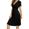 thumbnail image 4 of Women's Summer Sundress Casual Short Sleeve V-Neck Short Party Dress with Pockets, 4 of 5
