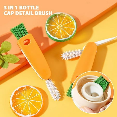 

RnemiTe-amo Deals！Cleaning Brush 3 In 1 Cup Lid Cleaning Brush Groove Cleaning Brush Milk Bottle Brush