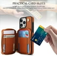 thumbnail image 6 of Crossbody Wallet Case for iPhone 15 Pro, RFID Blocking Zipper Handbag Purse Flip Cover, Kickstand Folio Case Card Slots Holder Wrist Strap Lanyard, 6 of 9