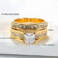 thumbnail image 2 of Matching Rings Couple Rings 1CT CZ 10kt Yellow Gold Plated Women Wedding Ring Sets, 2 of 7