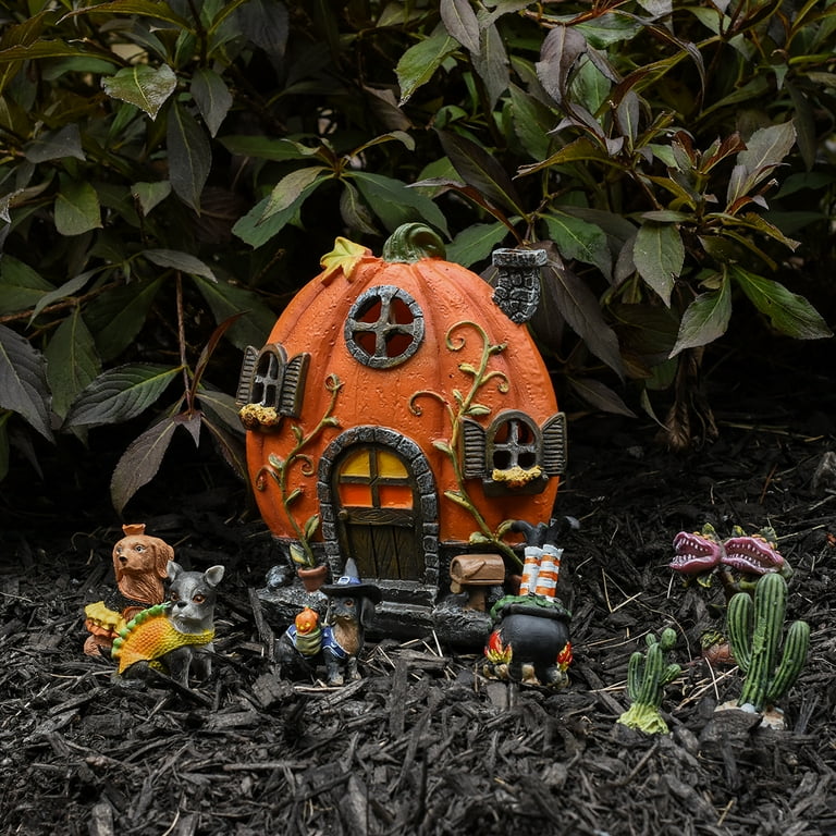 Halloween Witch Legs Black Boots Cauldron Figurine Fairy Garden Miniature Decor Halloween Witch Legs Black Boots Cauldron Figurine Fairy Garden Miniature Decor