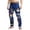 Z3-Blue, variant on MDUKONU Men's Casual Stylish Straight Slim Fit Jeans Printed Jeans Denim Pants Young Hiphop Denim Pants Red XXXL