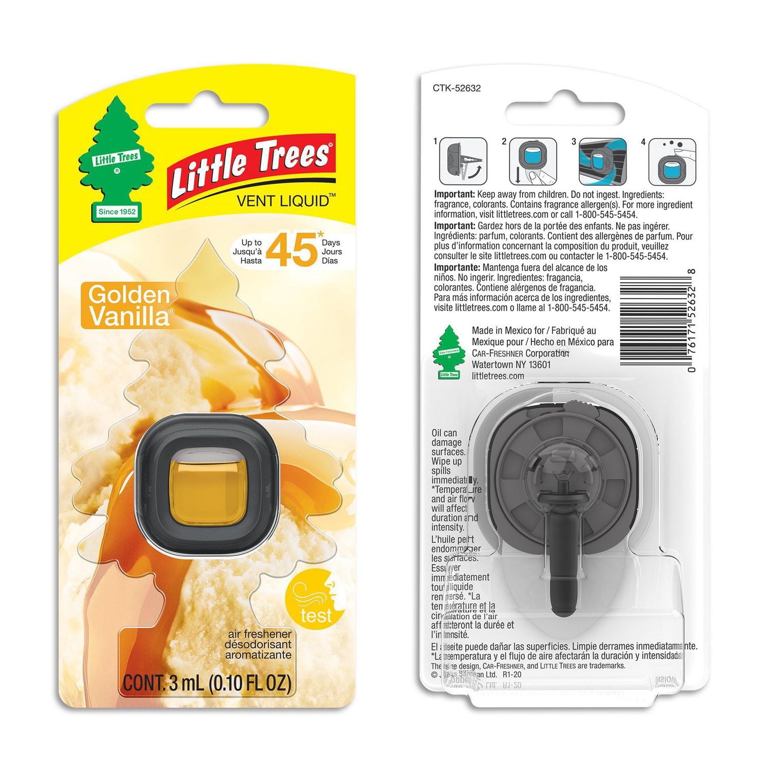 LITTLE TREES air freshener Vent Liquid Golden Vanilla