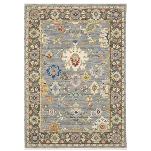 Oriental Weavers Lucca Wool Blend Area Rug - 846D1 - 6'7" x 9'6" - in Blue/ Multi - Vintage Inspired, Wool Blend, Dining, Living Room Rug