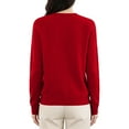 thumbnail image 5 of Stichou 2026 Wool Sweaters Women's Winter Spring Warm Soft Knitted Crew Neck Cardigan Turtleneck Long Sleeves Wine L, 5 of 6