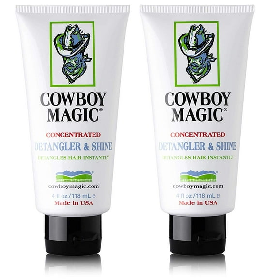Cowboy Magic Detangler & Shine (2 Pack, 4 oz Each) – Deep Conditioning, Detangles & Adds High-Reflecting Shine for Horses