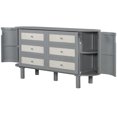 thumbnail image 5 of JERFIT Full Murphy Bed with Storage Cabinet, Space Saving Wall Bed with Woven Rattan Doors, Modern Fold Up Bed Frame for Home Office, Guest Room, Gray, 5 of 10