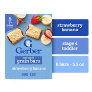 Gerber Toddler Snacks, Soft Baked Grain Bars, Strawberry Banana