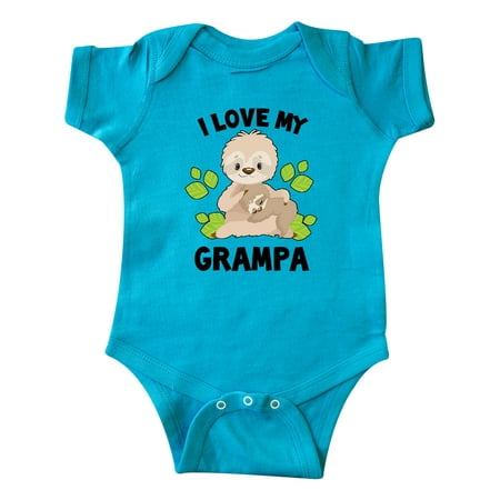 

Inktastic Cute Sloth I Love My Grampa with Green Leaves Gift Baby Boy or Baby Girl Bodysuit