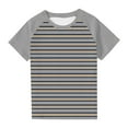 thumbnail image 2 of Kids T Shirts Youth Short Sleeve Striped T-Shirt Cotton Crewneck Tees for Boys or Girls Size 3-14 Years, 2 of 6