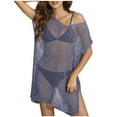 thumbnail image 2 of Mefallenssiah Robe Courte à Manches Courtes Unie pour Femmes, Patchwork de Plage, Grande Jupe Irrégulière, Col Rond, 2 of 4