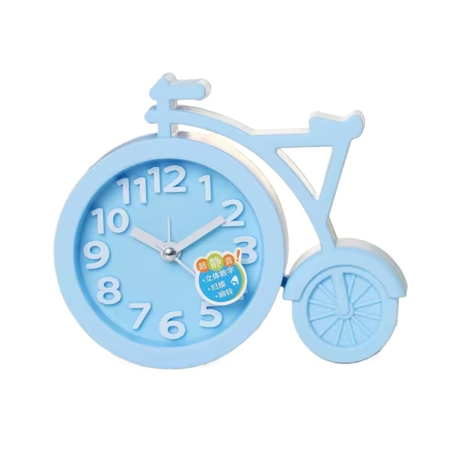 Mini Metal Bicycle Alarm Clock for Bedroom Travel Desk Décor