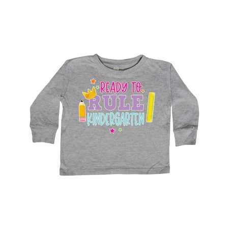 

Inktastic Ready To Rule Kindergarten Back to School Gift Toddler Toddler Girl Long Sleeve T-Shirt