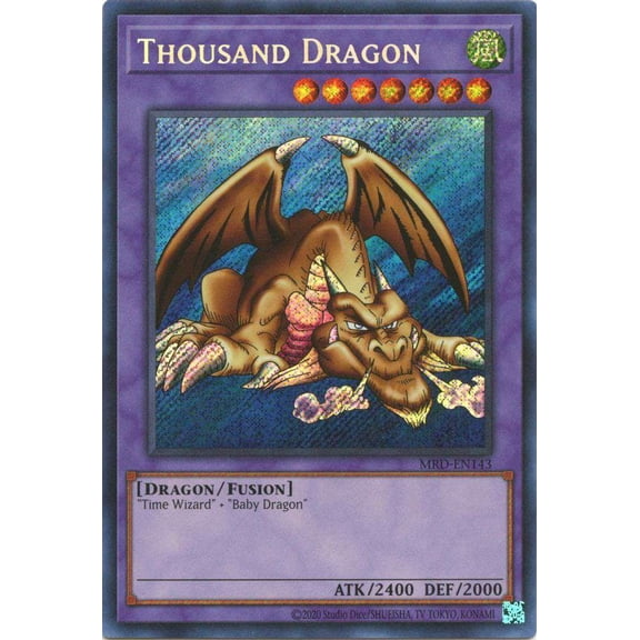 YuGiOh Metal Raiders 25th Anniversary Secret Rare Thousand Dragon MRD-EN143