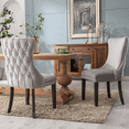 thumbnail image 4 of DONICK Wing-Back Dining Chair,Kitchen & Dining Room,Velvet,Soild Wood,Nailhead Trim(Grey,Set of 6), 4 of 13