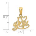 thumbnail image 3 of 14k Yellow Gold Polished & Textured I Heart You Pendant, 3 of 4
