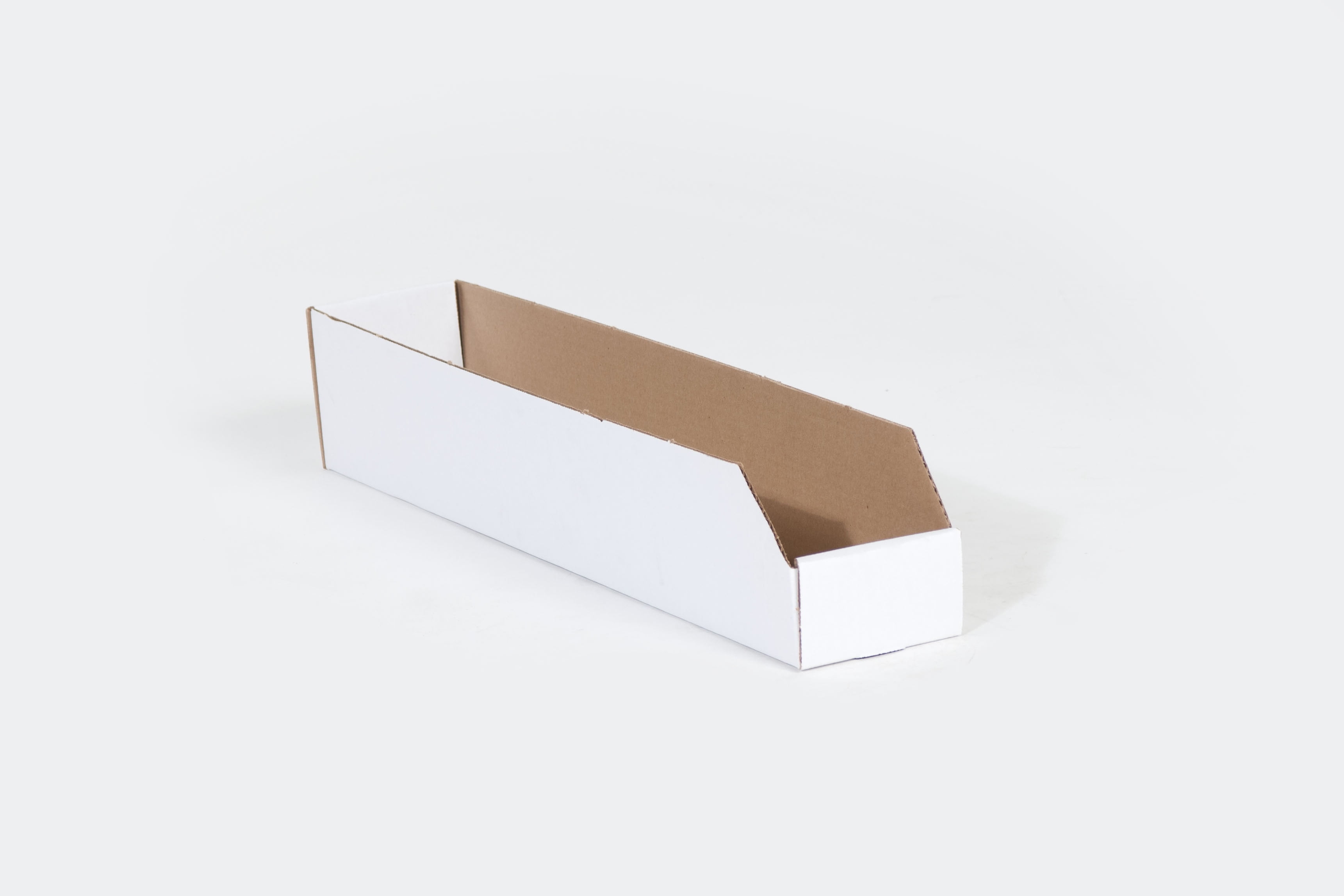 White 50-3" x 18" x  4 1/2" Open Top Corrugated Bin Boxes 