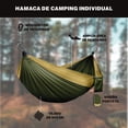 thumbnail image 2 of Hamaca Portátil The Finix Verde 275 x 109 cm de Nailon Resistente con Correas y Bolsa para Camping, 2 of 6
