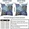 thumbnail image 3 of Navy Blue Black Pillow Covers 16x16 Inch Set of 2 Dahlia Floral Decorative Throw Pillows For Couch Geometry Flowers Modern Pillow Cases Home Decor For Sofa Couch Porch Patio Living Room Outdoor, 3 of 6