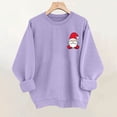 thumbnail image 2 of QTBIUQ Ladies Christmas Printed Fashionable Loose Casual Long Sleeved Top Regular Sleeve Hooded Sweatshirt Purple, 2 of 6