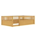 thumbnail image 4 of Netrum Twin Floor Bed Frame with Fence,Montessori Wooden Floor Twin Size Beds with Safety Guardrails for Bedroom,Mattress not included,Natural, 4 of 8