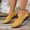 Yellow, variant on YOUYEDIAN Loafers for Women Spring Fall Pointed Toe Versatile Slip On Wedge Heel Shoes Fashion Comfortable Casual Shoes