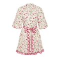 thumbnail image 2 of Women’s Floral Print Shirt Dress Short Sleeve Button Front Tie Waist Casual Mini Dress, 2 of 6