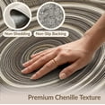thumbnail image 6 of ODIKA Round Decorative Dining Taupe Cream Swirling Circle Abstract for Playroom, Bedroom, Reading Nook, Pet Friendly & Kids Safe Play, 6 of 7