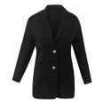 thumbnail image 4 of Women's Classic Fit Blazer, Two Button Closure Suit Jacket, Notch Lapel Work Blazer, Long Sleeve Open Front Jacket, Business Casual Blazer, Pocket Detail Blazer, Office Wear Jacket Black, 4 of 6