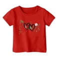 thumbnail image 1 of PMVFHDE Hauts à Manches Courtes pour Filles T-Shirts Amples Basiques Hauts Tendance pour Filles Mode Décontractée pour Garçons et Filles Imprimé Col Rond T-Shirt Manches Courtes Rouge, 1-2 Ans, 1 of 4