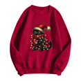 thumbnail image 5 of EHQJNJ Sweatshirts Graphiques pour Femmes Sans Capuche pour Femmes Gées Sweat à Capuche Imprimé de Noël pour Femmes Sweat-Shirt Col Rond Sweat-Shirt Orange Col Rond, 5 of 5
