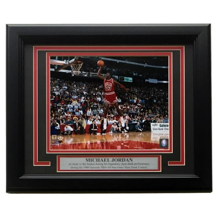 - Michael Jordan Framed Bulls 8x10 1988 Gatorade Slam Dunk Contest Spotlight Photo