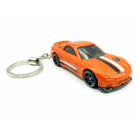 Keychain 1995 '95 Mazda RX7 Orange Car Rare Novelty 1:64 Diecast Key Ring