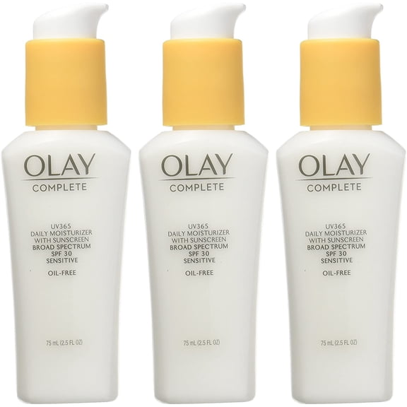 Olay Complete Defense Sensitive Skin Moisturizer SPF 30, 2.50 oz (Pack of 3)