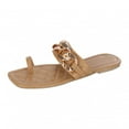 thumbnail image 4 of Womens Casual Vacation Open Toe Decorative Buckle Chain Solid Flat Beach Sandals, 4 of 8