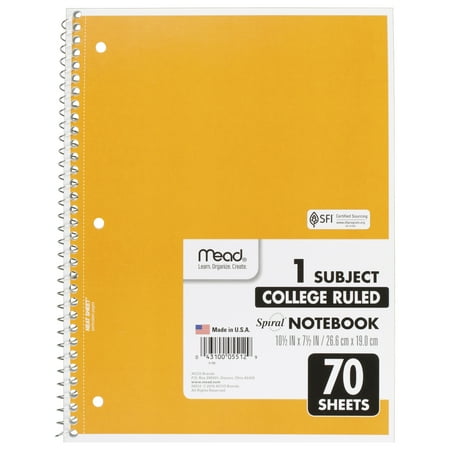 mead spiral notebook 1 subject college yellow walmart com graph paper spiral notebook walmart