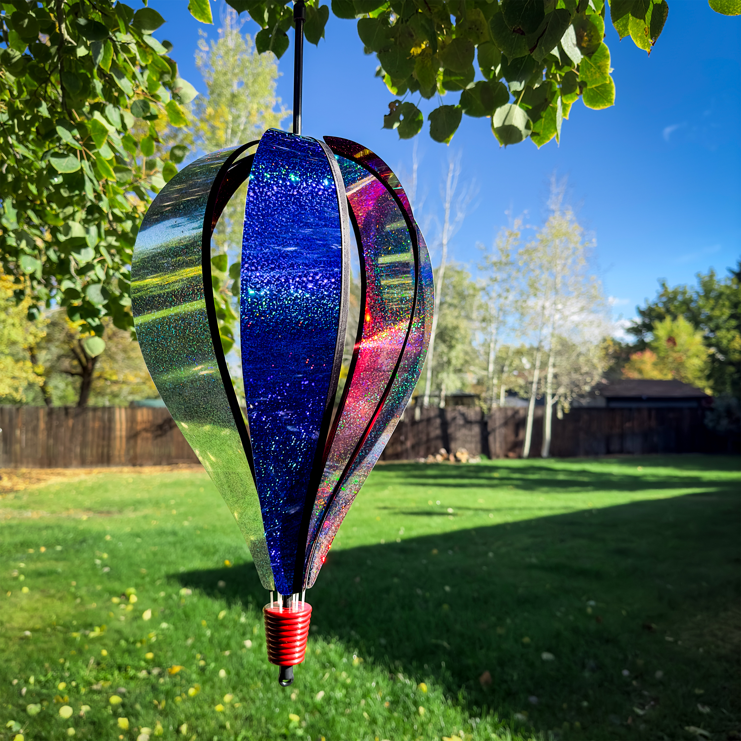 In the Breeze 1084 — Patriot Sparkler 6 Panel Hot Air Balloon 12"W x 18"H x 12"D, Colorful Mylar Patriotic Garden Spinner - image 3 of 4