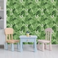 thumbnail image 5 of Peel and Stick Wallpaper 70s Retro green plant leaves Hand Self Adhesive Removable Renter Friendly Contact Paper for Bedroom 24in x 118in, 5 of 8