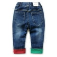 thumbnail image 2 of Kidscool Space Baby Toddler Different Color Leg Opening Letters Decor Fashion Jeans,Blue,3-4 Years, 2 of 6