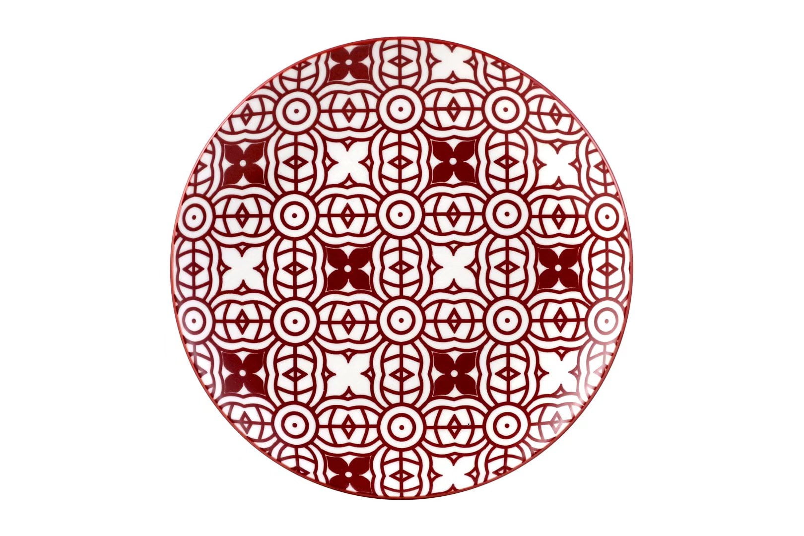 Mainstays Chiara 4 Piece Stoneware Round Red Salad Plates
