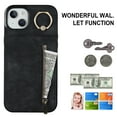 thumbnail image 3 of ELEHOLD for iPhone 14 Plus 6.7" Vintage Leather Wallet Case,Practical Card Holders RFID Blocking Zipper Wallet Kickstand Ring Holder Shockproof Anti-Scratch Case for Women Men,Black, 3 of 8