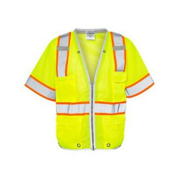 ML Kishigo B78529179 Premium Brilliant Series Heavy Duty Class 3 Vest, Lime - 4XL